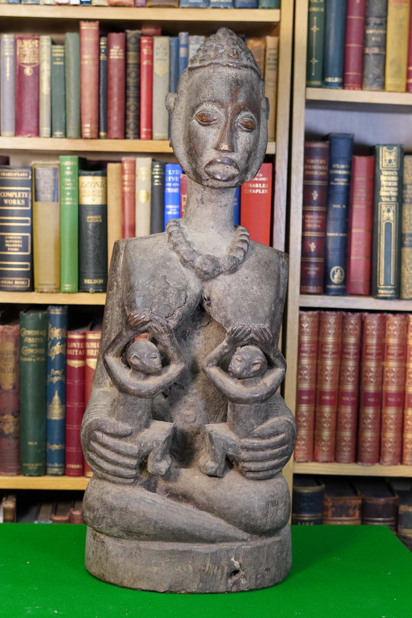 Traditional African Motherhood Wooden Sculpture