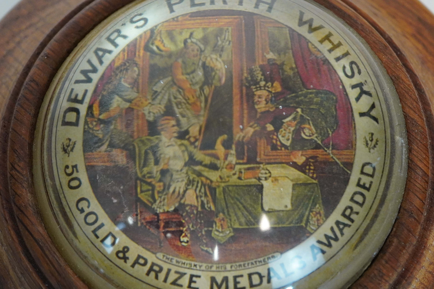 Dewar's Perth Whisky Award Plaque with Original Wood Frame