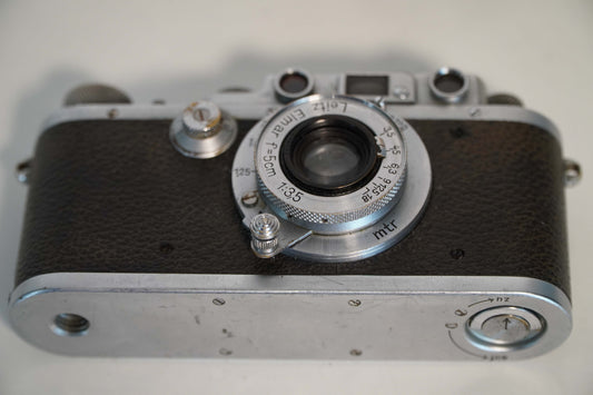 Vintage Leica III Rangefinder Camera with Elmar 5cm f/3.5 Lens