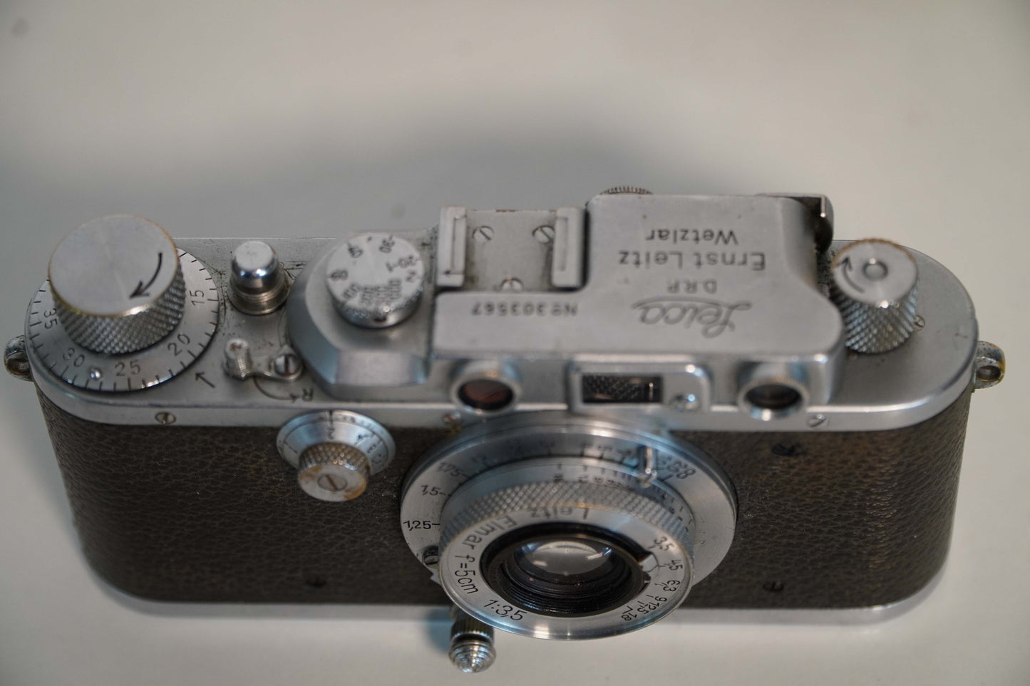 Vintage Leica III Rangefinder Camera with Elmar 5cm f/3.5 Lens