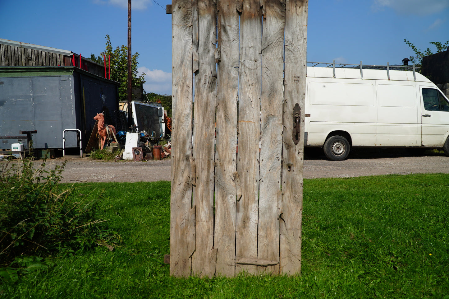 Rustic Reclaimed Wood Door with Vintage Metal Hardware