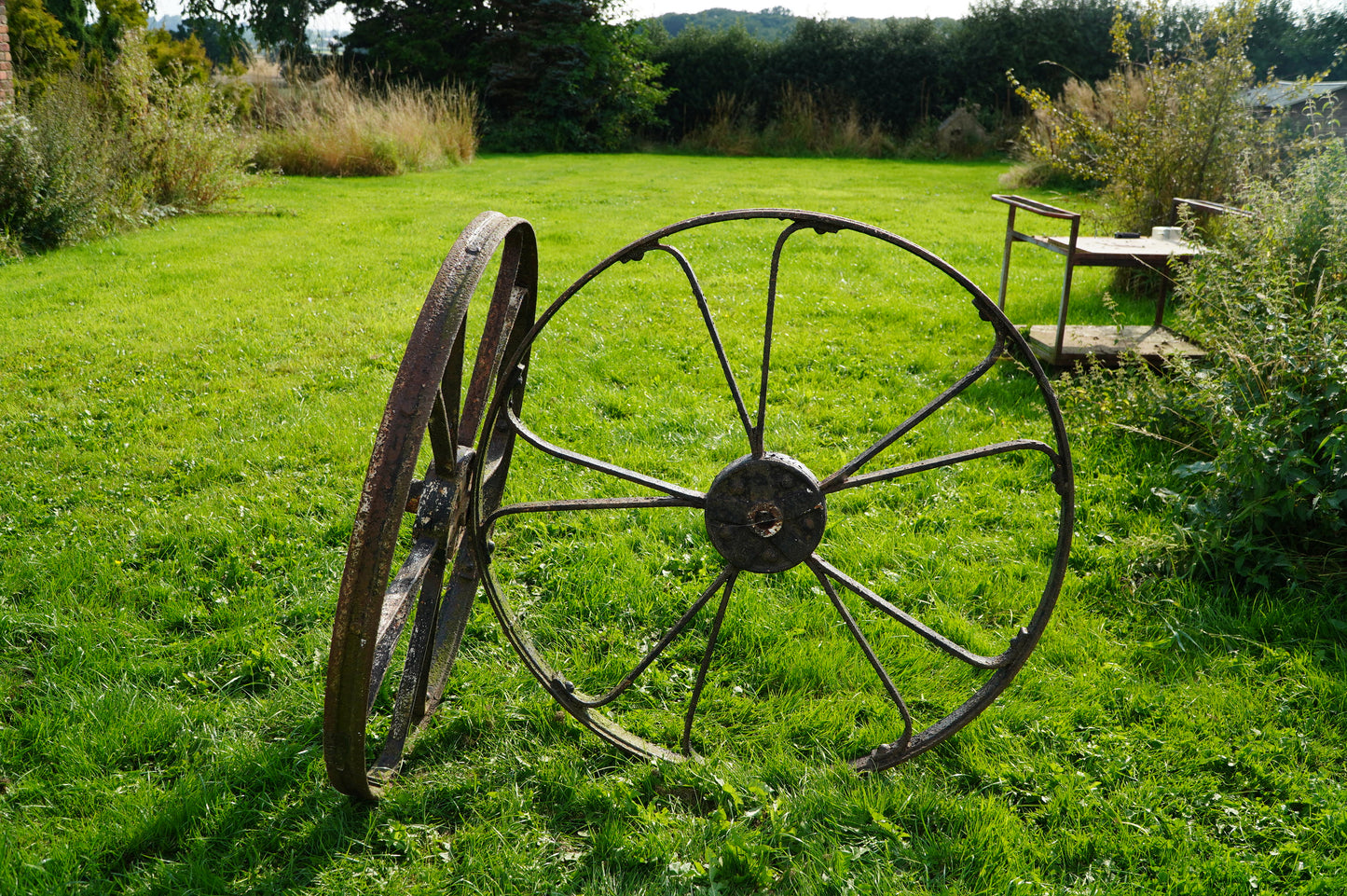 Vintage Cast Iron Wheels (Set of 2)