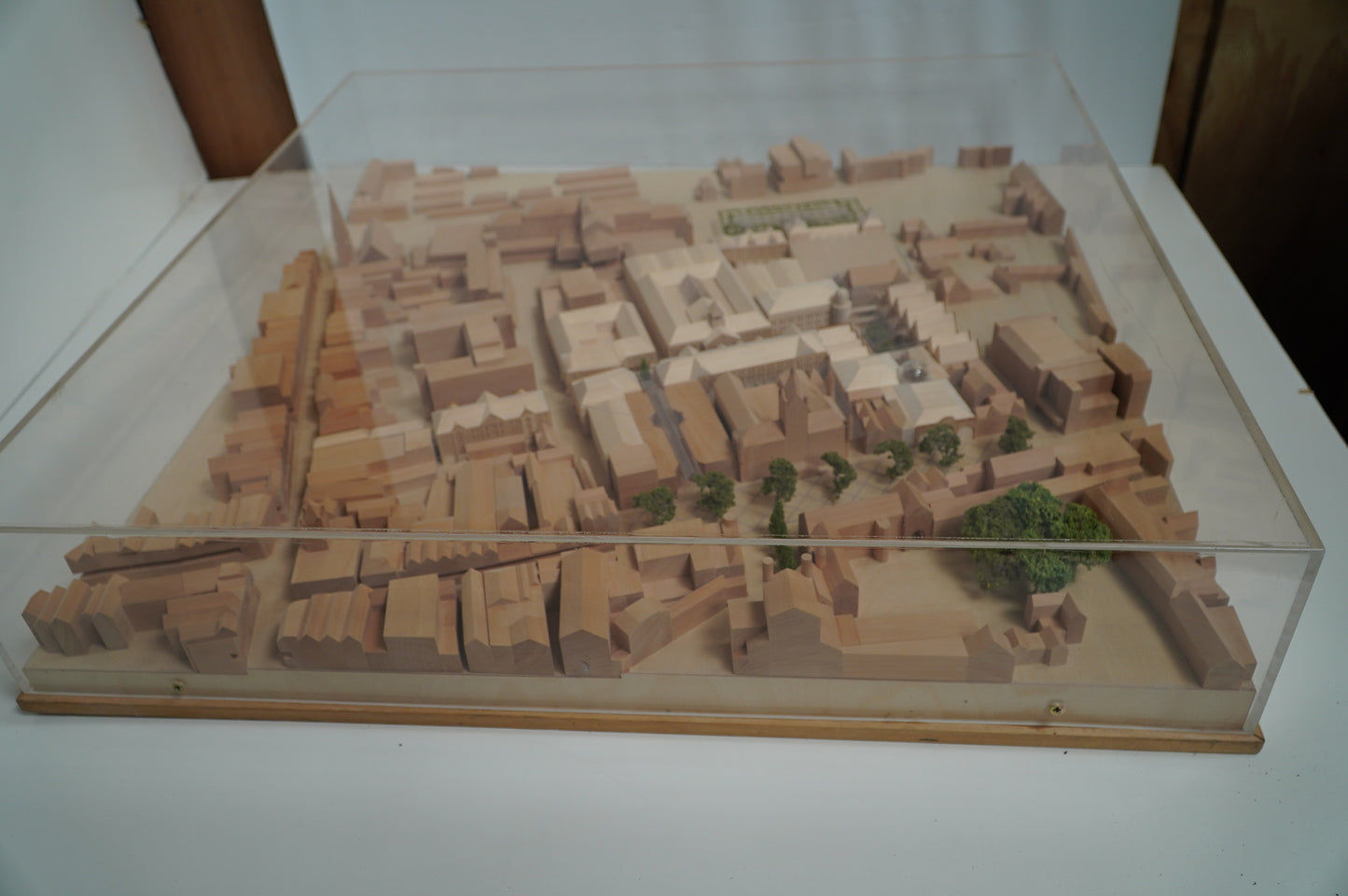 Wooden Architectural Scale Model of Historical Town Layout