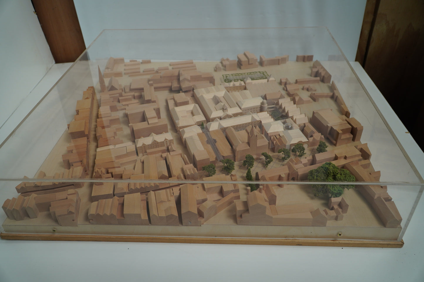 Wooden Architectural Scale Model of Historical Town Layout