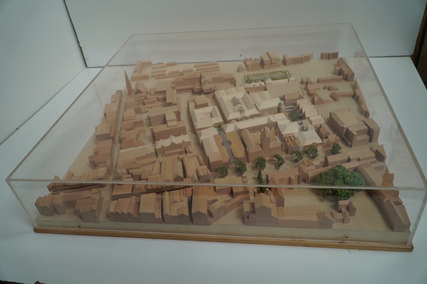 Wooden Architectural Scale Model of Historical Town Layout