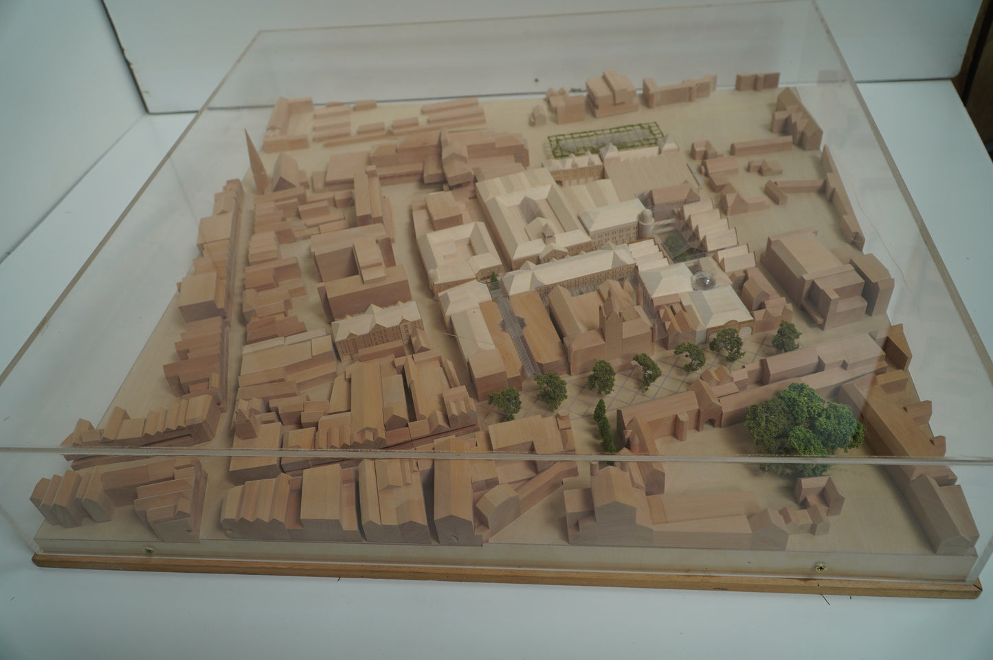 Wooden Architectural Scale Model of Historical Town Layout