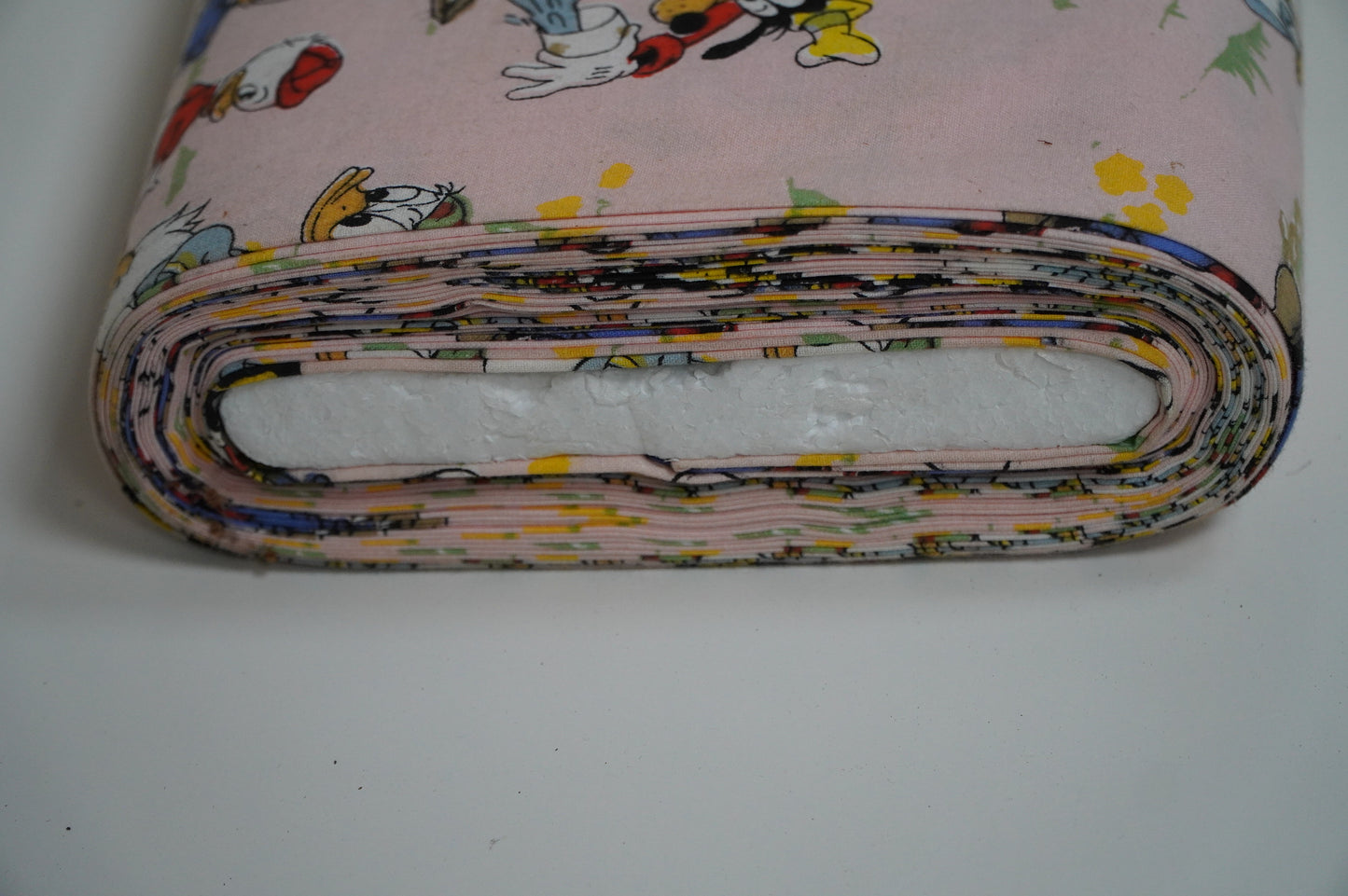 Vintage Disney Character Fabric Roll - Featuring Mickey Mouse, Donald Duck, and Friends