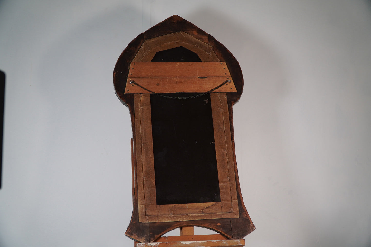 glasgow school Nouveau Mirror with Embossed Metal Frame and Peacock Feather Design