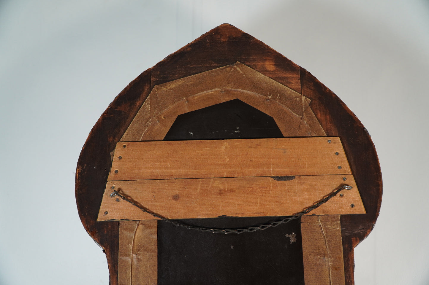 glasgow school Nouveau Mirror with Embossed Metal Frame and Peacock Feather Design