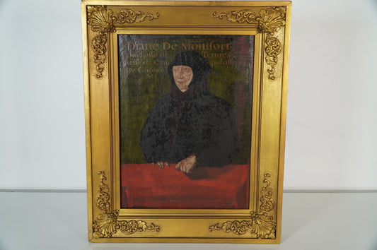 Antique Portrait of Diane de Montfort - Framed Oil Painting