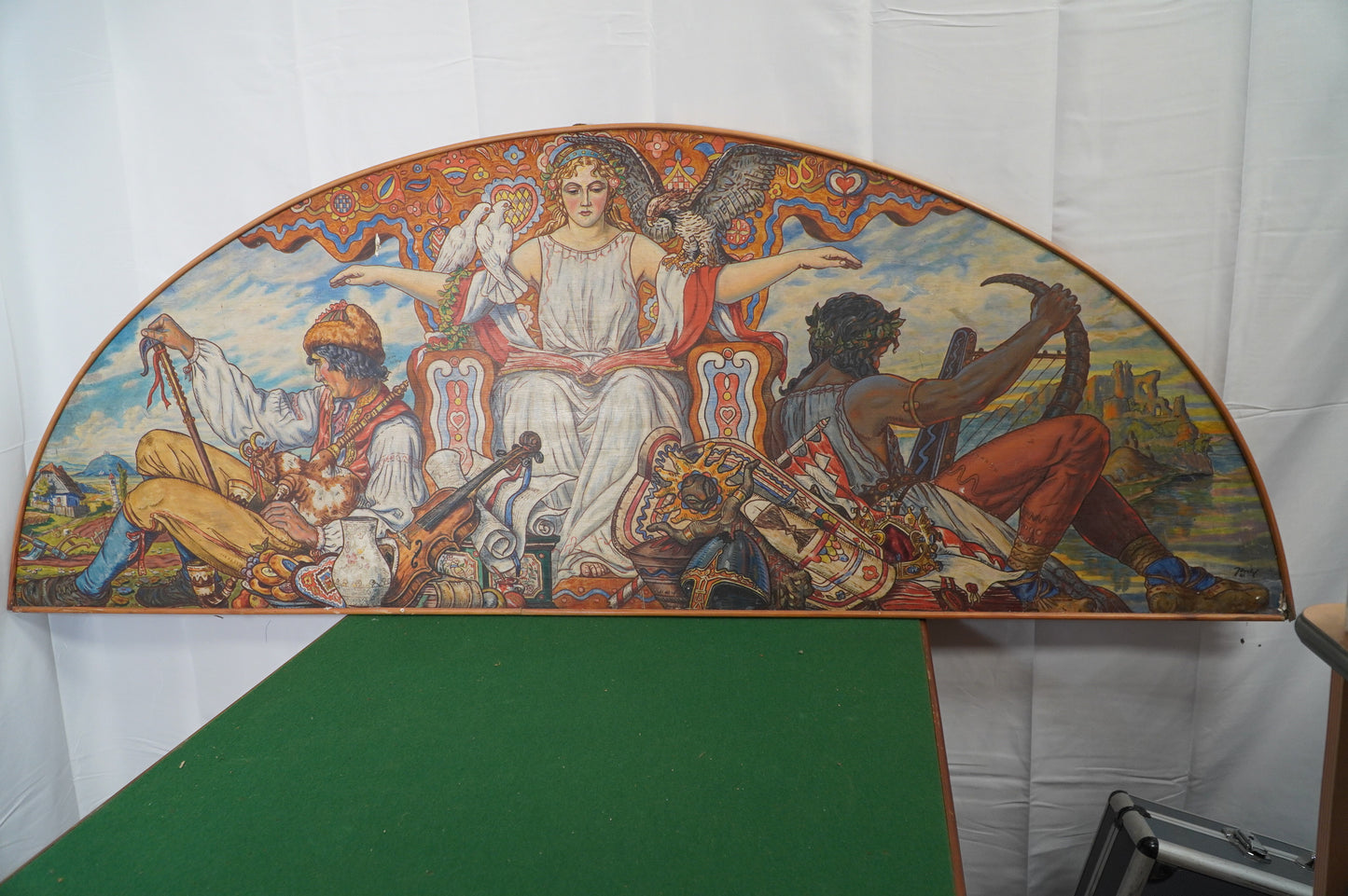 Large Decorative Panel Mural with Classical and Folkloric Themes – Signed 1921