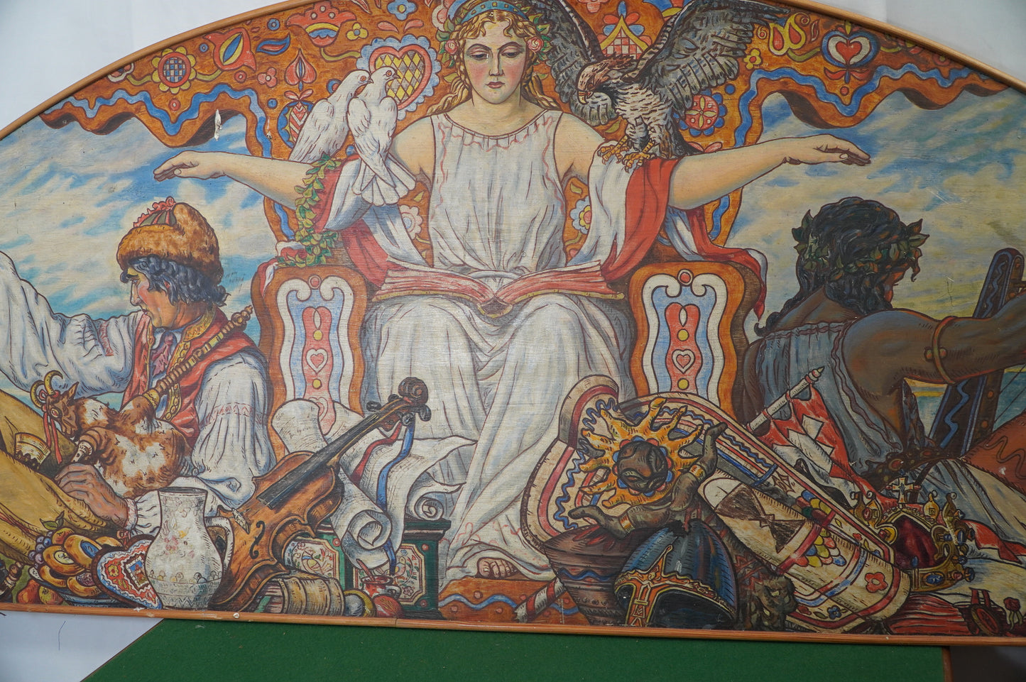 Large Decorative Panel Mural with Classical and Folkloric Themes – Signed 1921