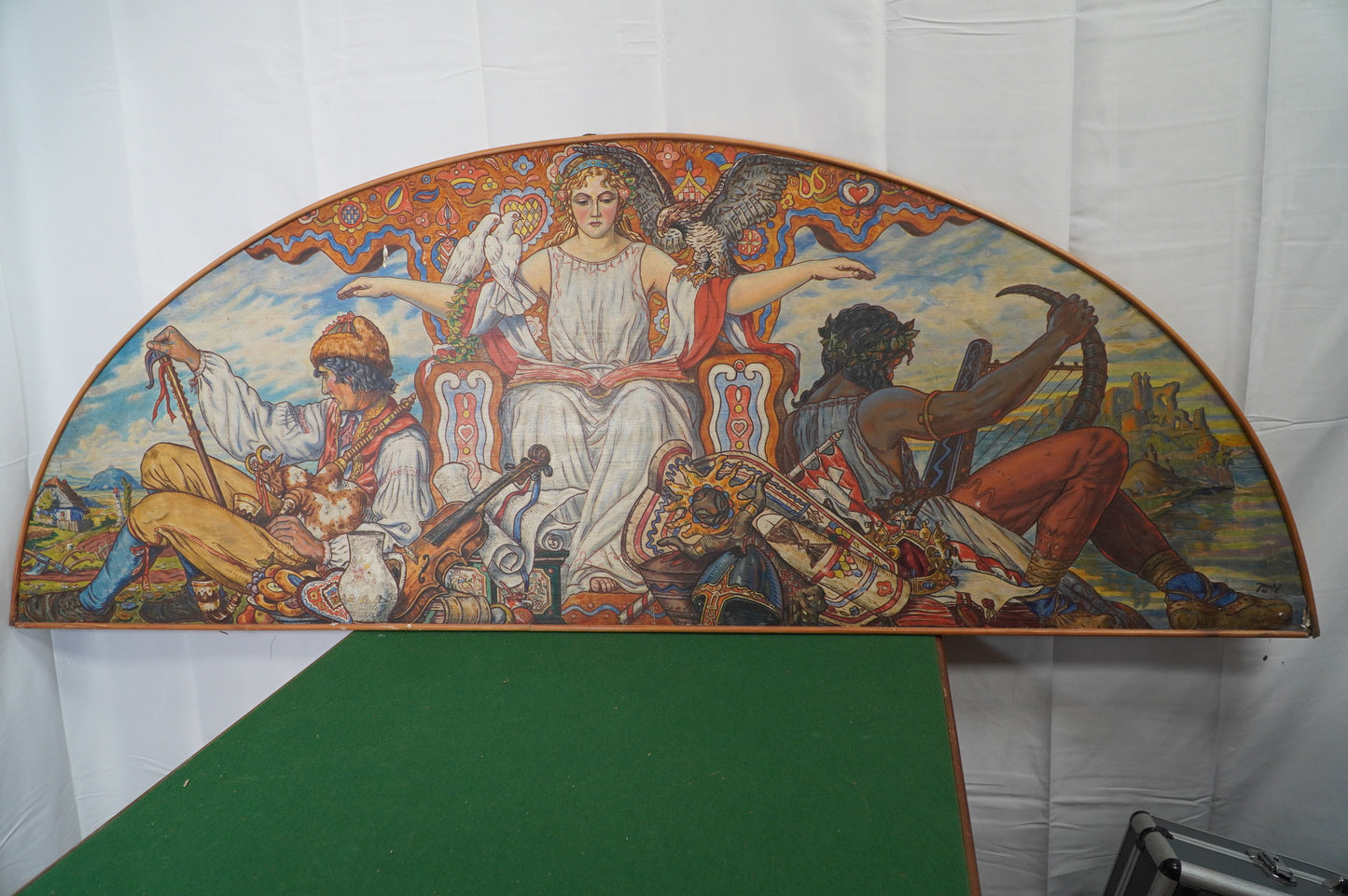 Large Decorative Panel Mural with Classical and Folkloric Themes – Signed 1921