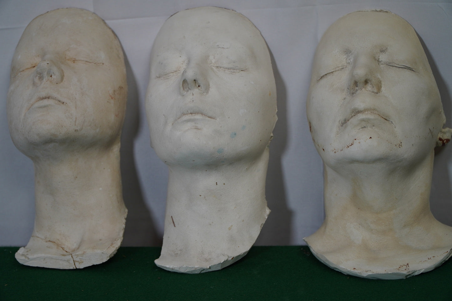 Vintage Plaster Life Masks of "Elise," "Sally," and "12 November" – Trio of Unique Artifacts