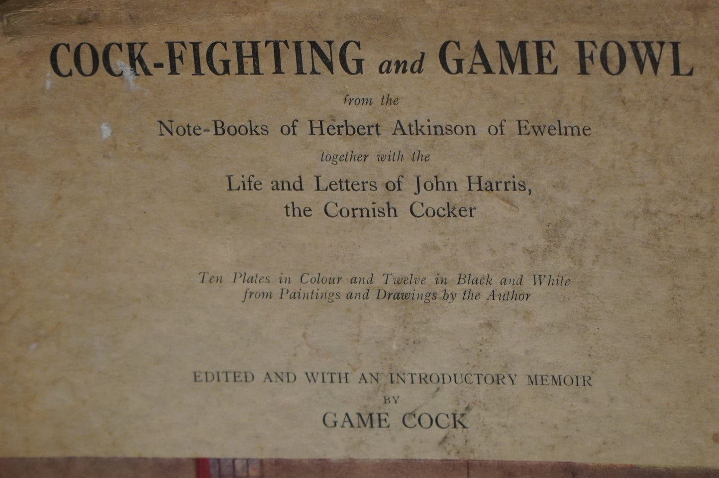 Vintage Book: "Cock-Fighting and Game Fowl" by Herbert Atkinson